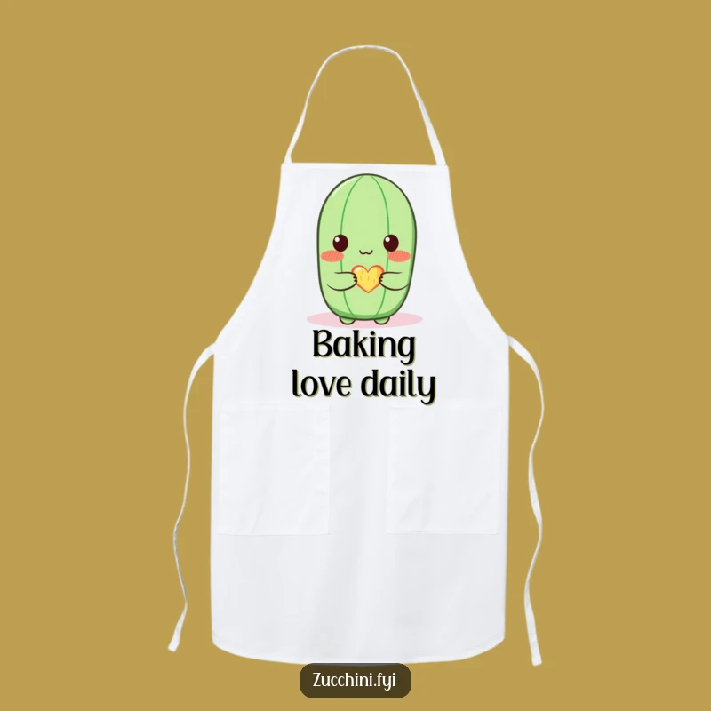 Funny Blushing Zucchini Apron: Sweet Chef's Love - Kitchen Gift