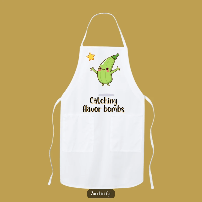Funny Jumping Zucchini Star Catcher Apron: Cook Up Cosmic Creations!