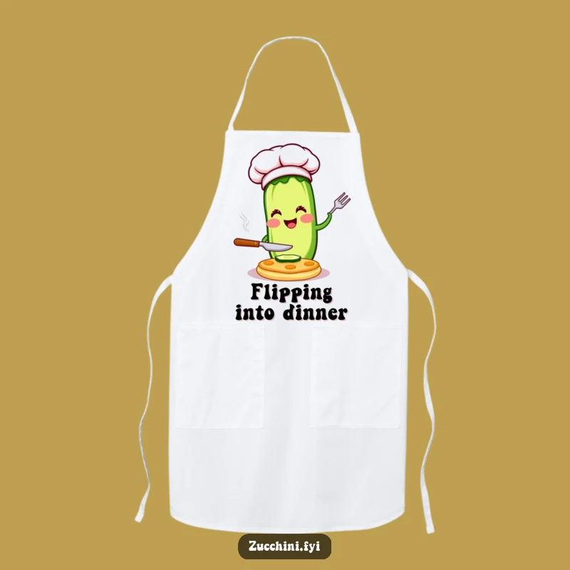 Funny Chef Zucchini Apron: Flipping Pro, Perfect Kitchen Funny Gift
