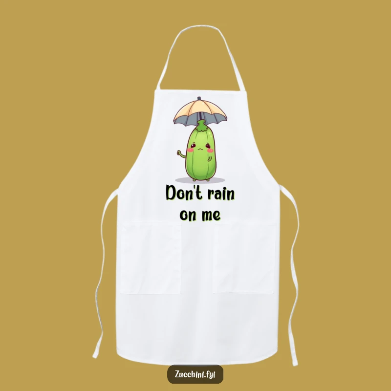 Funny Confused Zucchini Apron - Bewildered Veggie Umbrella Kitchen Gift