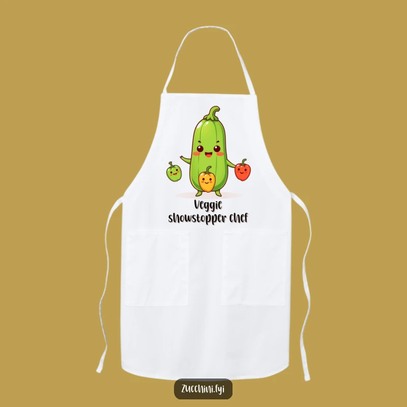Funny Zucchini Apron: Beaming Juggler Veggie Kitchen Wear, Perfect Humorous Gift