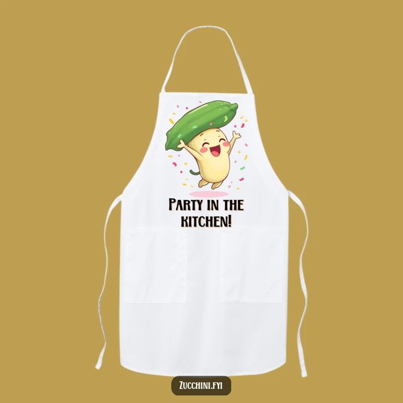 Funny Zucchini Celebration Apron: Joyful Chef's Party Wear - Kitchen Gift