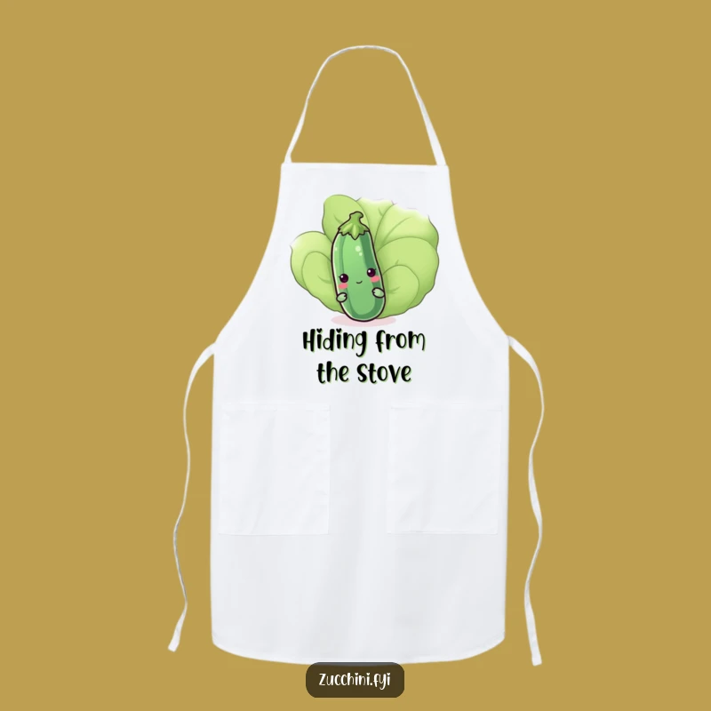 Funny Kawaii Zucchini Apron - Chef's Shy Veggie Kitchen Accessory