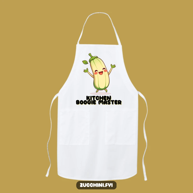 Funny Zucchini Apron: Joyful Dancing Veggie Kitchen Wear, Perfect Humorous Gift