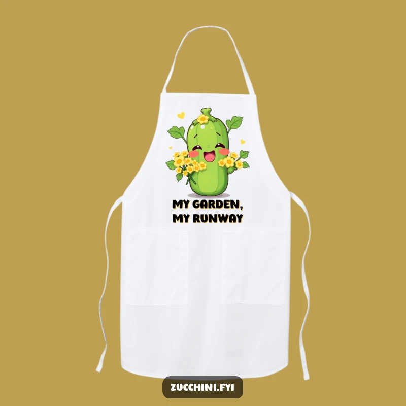 Funny Zucchini Flower Pose Apron: Cook with Charm using this Hilarious Kitchen Gear