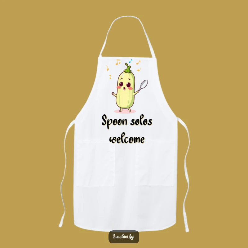 Funny Dancing Zucchini Apron - Musical Veggie Kitchen Accessory
