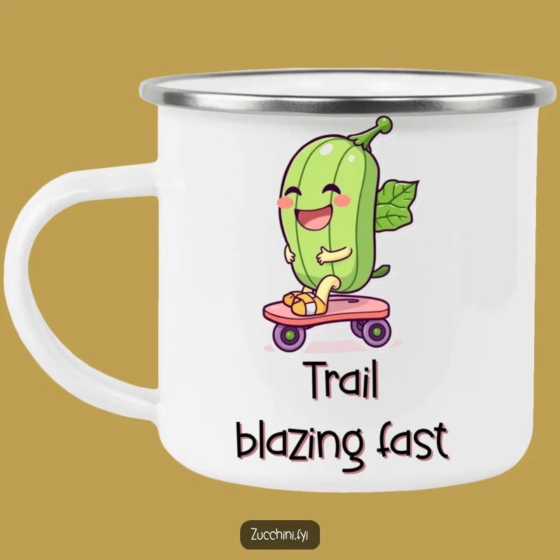 Adventure Funny Roller Skate Zucchini Mug: Campfire Fun Guaranteed