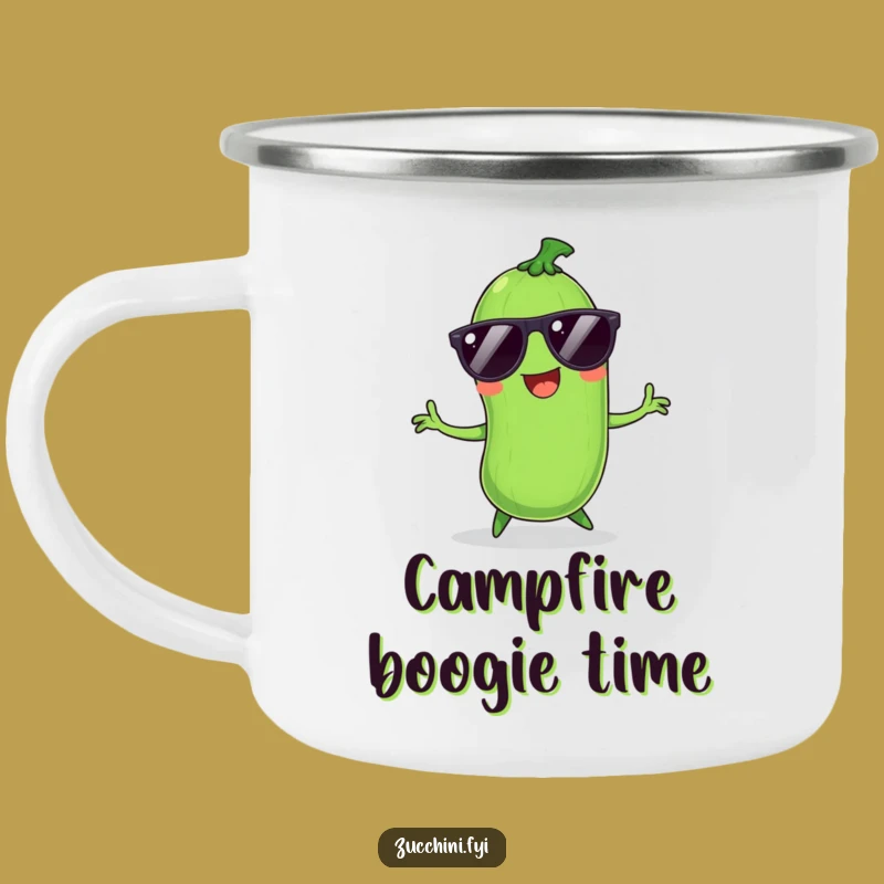 Funny Dancing Zucchini Camping Mug - Durable & Hilarious Gift for Outdoors
