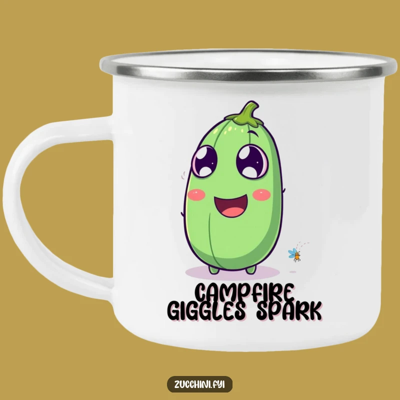 Funny Laughing Zucchini Camping Mug: Nighttime Fun
