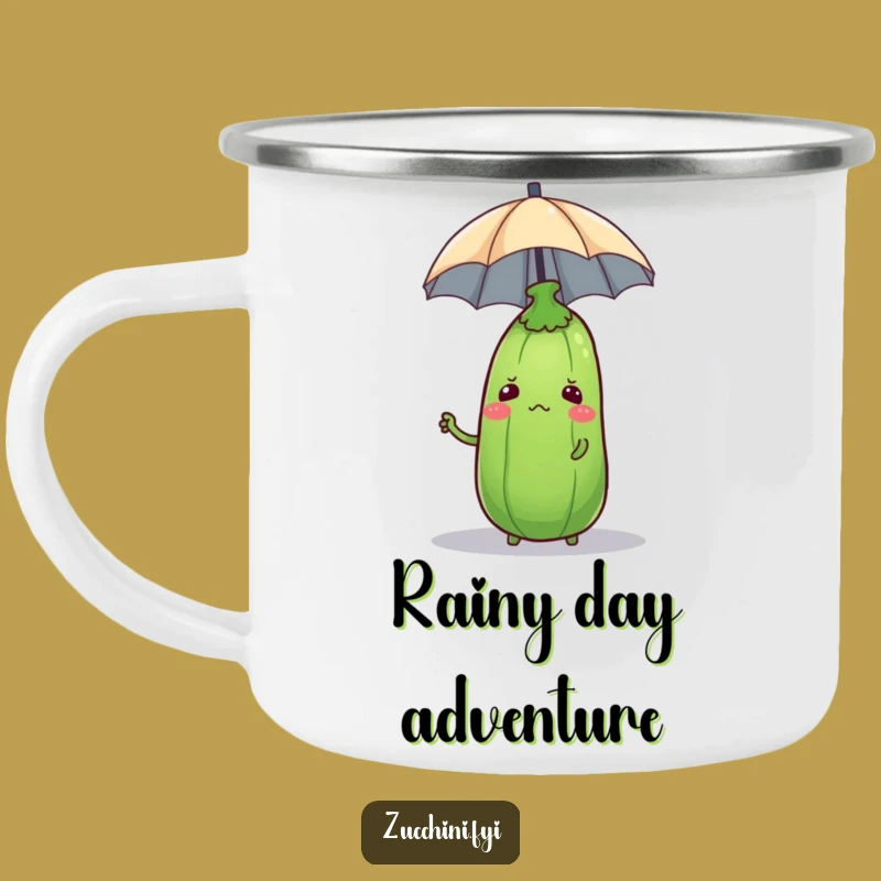 Funny Confused Zucchini Camping Mug - Outdoor Umbrella Veggie Coffee Gift