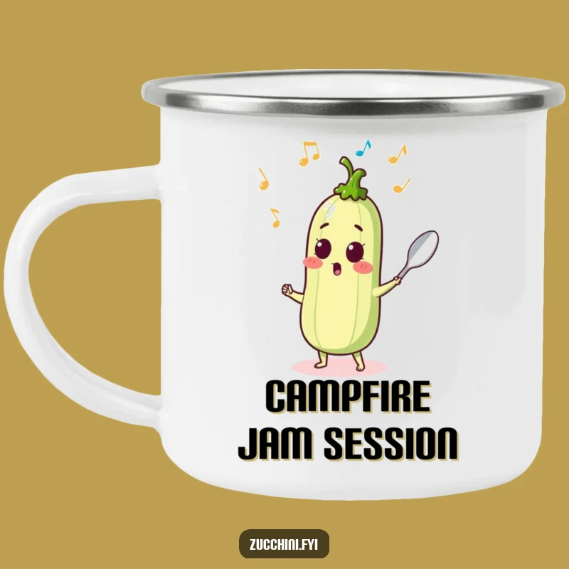 Funny Dancing Zucchini Camping Mug - Musical Outdoor Veggie Gift