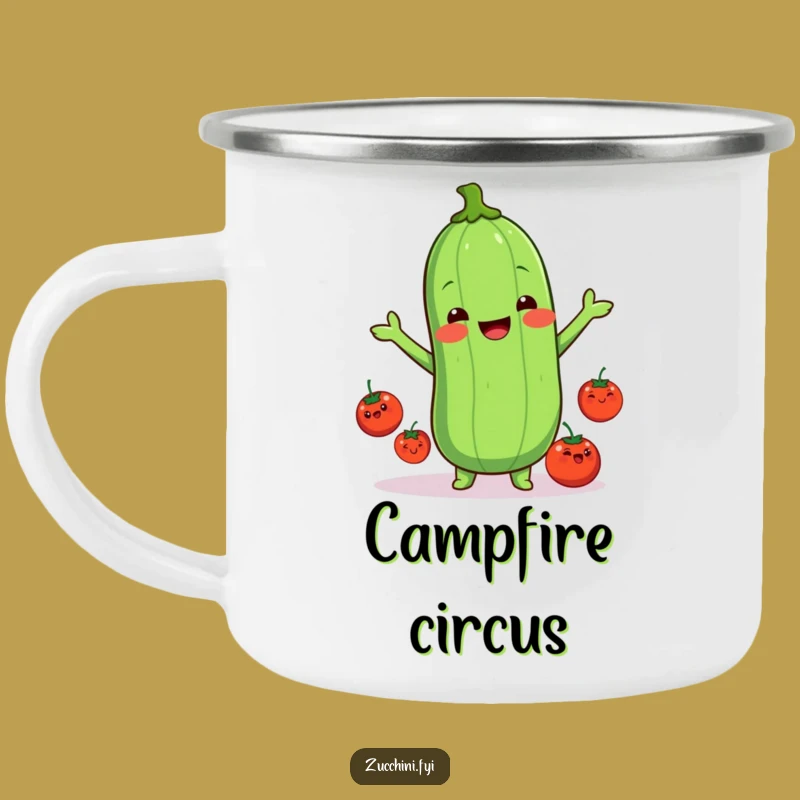 Funny Kawaii Zucchini Camping Mug: Durable & Hilarious Veggie Gift
