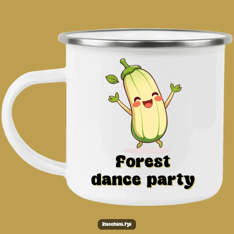 Funny Zucchini Camping Mug: Durable Dancing Veggie Enamel Mug, Perfect Outdoor Gift