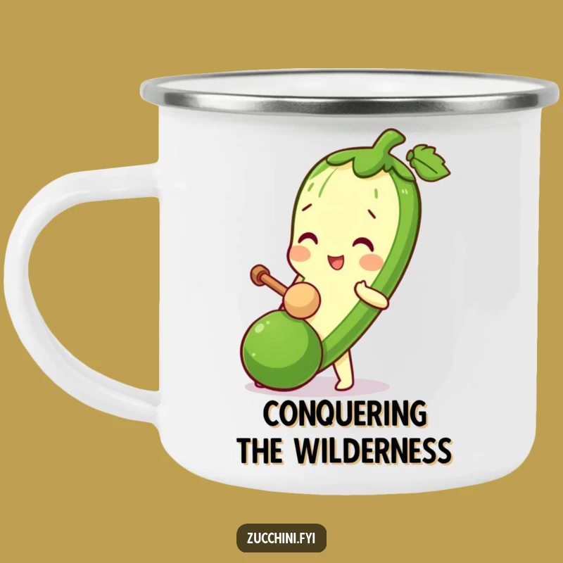 Funny Zucchini Mallet Camping Mug - Playful Veggie, Outdoor Fun Gift