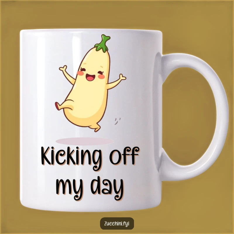 Funny Dancing Zucchini Mug: High Kick Veggie Fun, Perfect Funny Gift for Active People