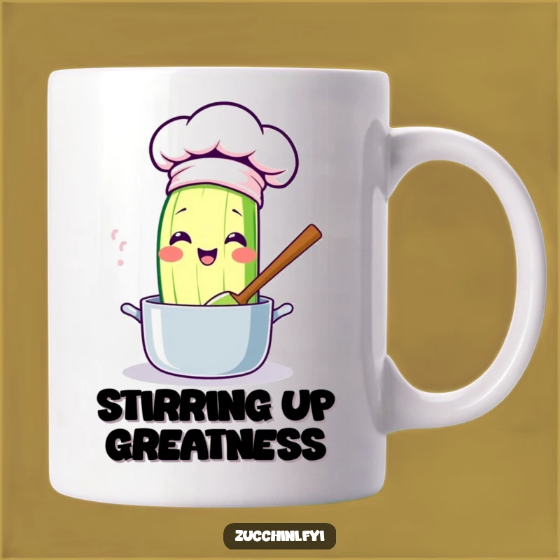 Funny Kawaii Chef Zucchini Mug: Hilarious Cook Gift for Kitchen Pros