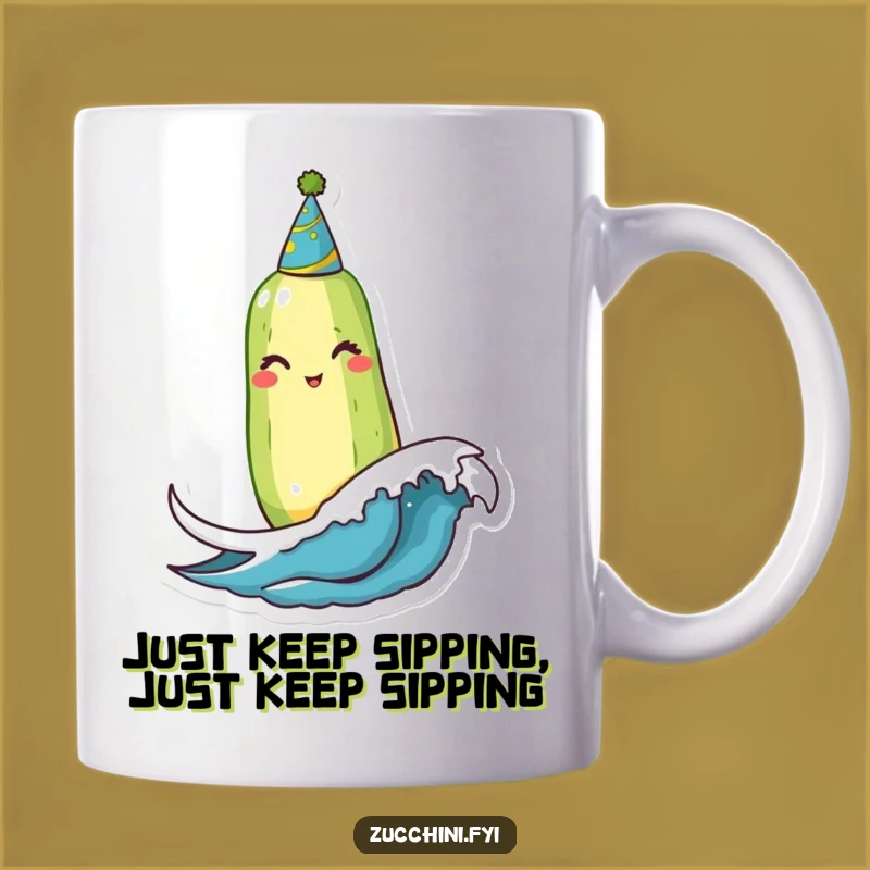 Funny Winking Zucchini Party Wave Mug: The Perfect Hilarious Gift for Vegetable Lovers!