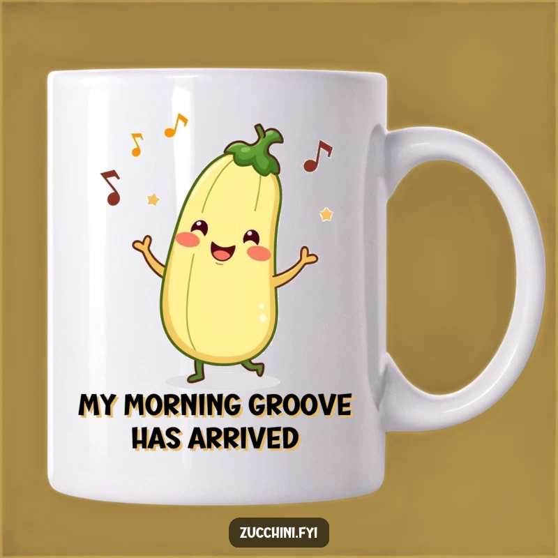 Funny Zucchini Jig Mug - Hilarious Vegetable Character Gift for Music Lovers