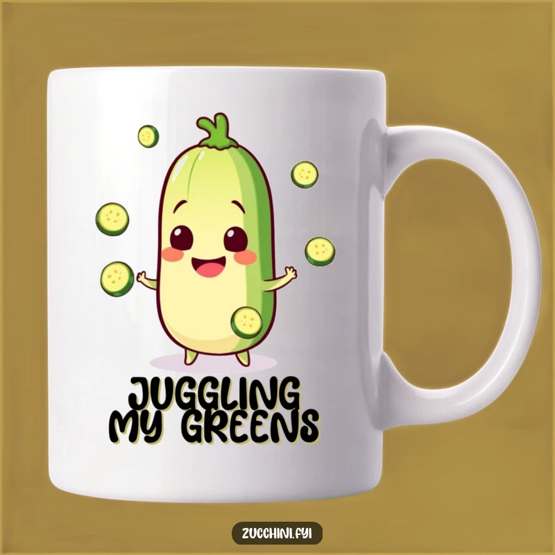 Funny Zucchini Mug: Happy Juggler, Perfect Veggie Lover Funny Gift