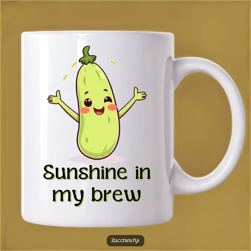 Funny Zucchini Sunbeam Mug: Happy Veggie Coffee Cup, Perfect Sunny & Humorous Gift