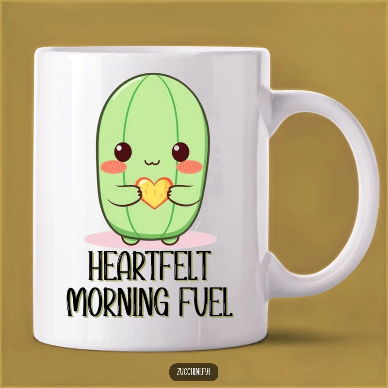 Funny Blushing Zucchini Mug: Sweet Veggie Love - Adorable Gift for Sweethearts