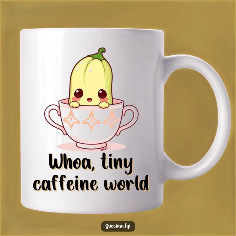 Funny Surprised Zucchini Teacup Mug - A Hilarious Start to Your Day!