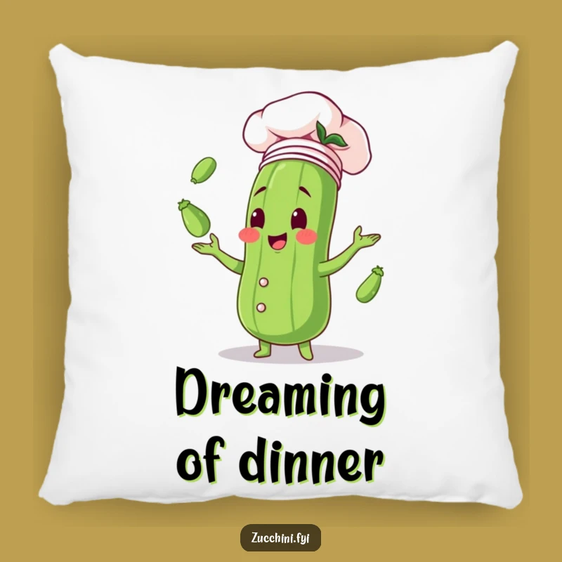 Funny Zucchini Chef Pillow - Cozy Vegetable Juggler Cushion for Comfy Giggles