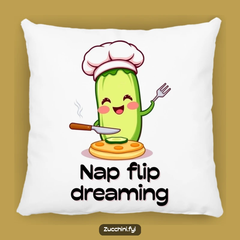 Funny Chef Zucchini Pillow: Culinary Accent, Perfect Cozy Humorous Gift