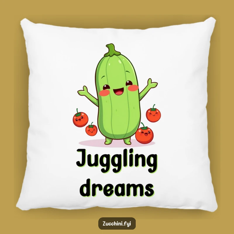 Funny Kawaii Zucchini Juggling Pillow: Cozy & Hilarious Veggie Cushion