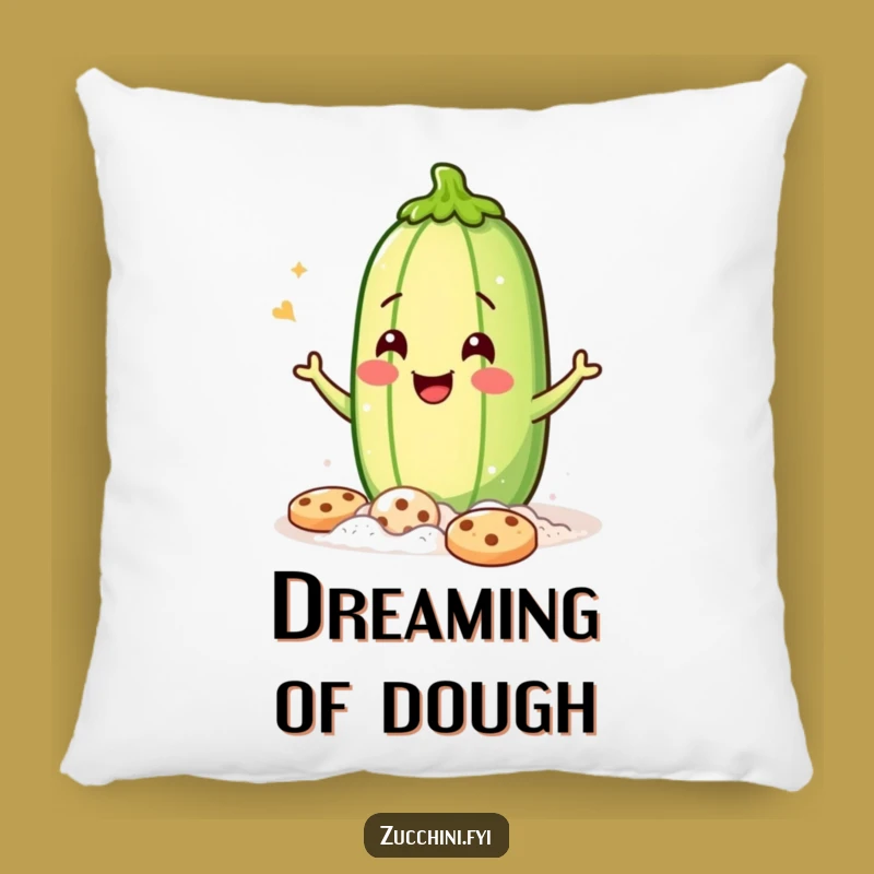 Funny Zucchini Baker Pillow - Soft & Hilarious Cookie Making Cushion
