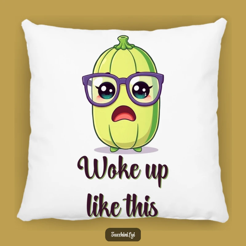 Funny Zucchini Pillow: Soft Shocked Veggie with Silly Glasses, Cozy Gift