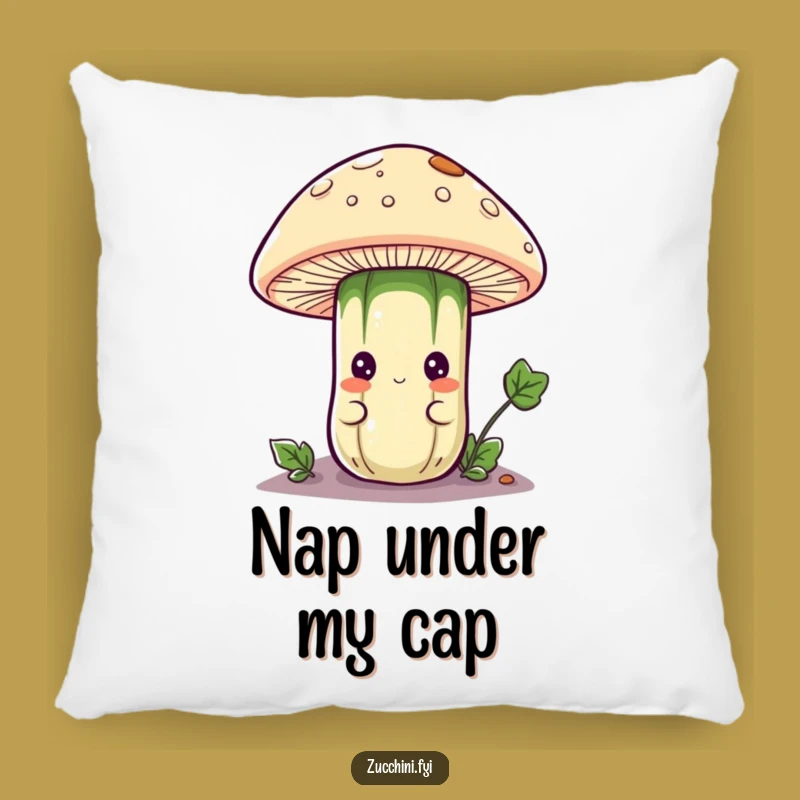 Cozy Funny Zucchini Mushroom Hide Pillow: Curious Friend, Perfect Comfort Gift