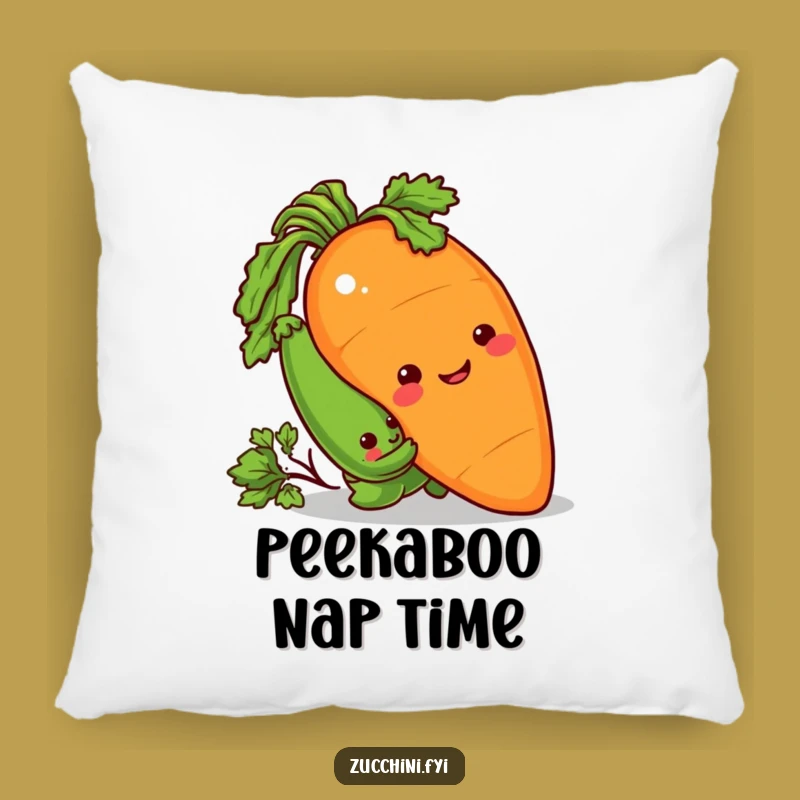 Funny Veggie Heist Pillow: Cozy Sneaky Zucchini & Carrot Decor, Perfect Funny Gift