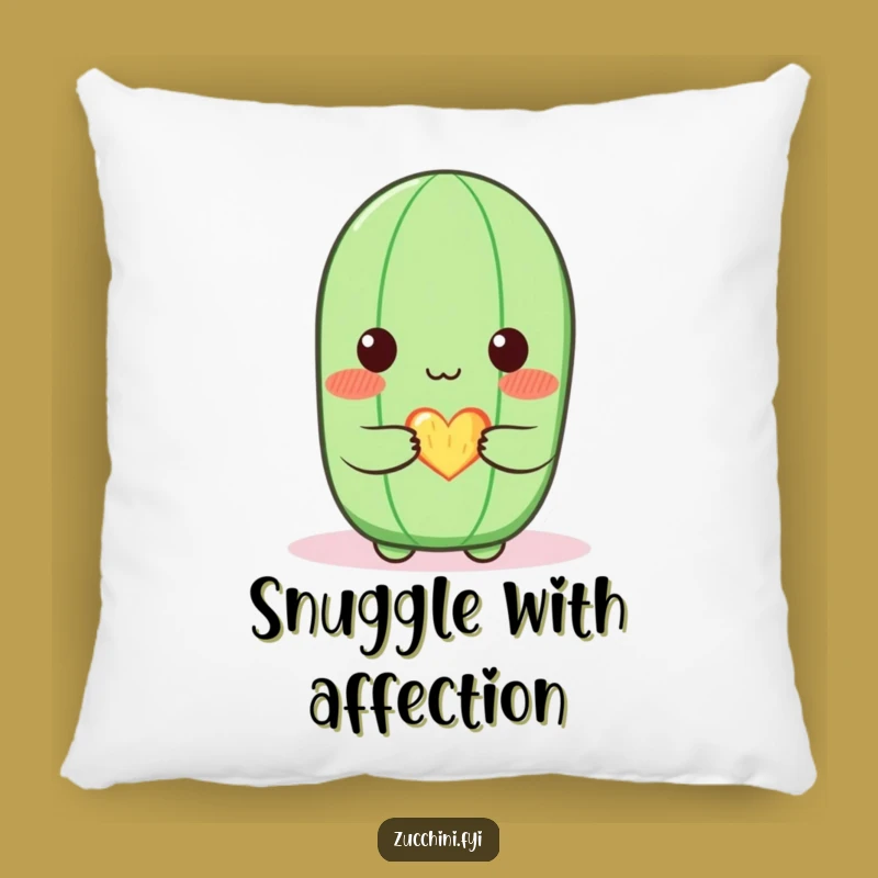 Funny Blushing Zucchini Pillow: Cozy Veggie Affection Cushion - Comfort Gift