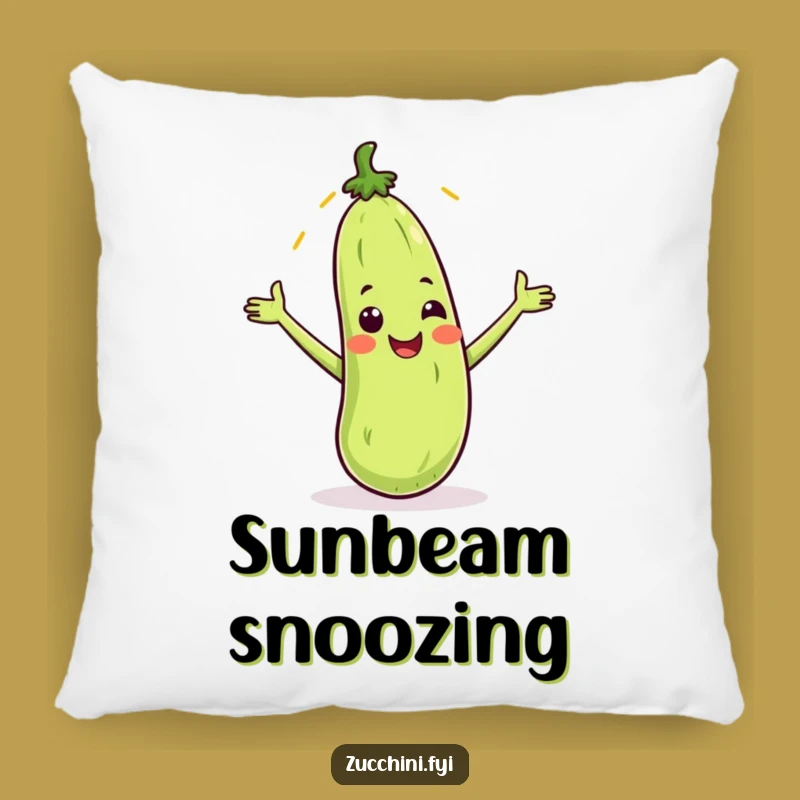 Funny Zucchini Sunbeam Pillow: Cozy Sunny Veggie Cushion, Perfect Comfort & Humorous Gift