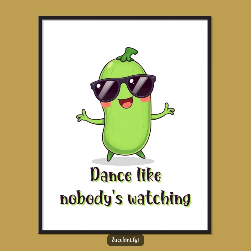 Funny Dancing Zucchini Digital Art - Hilarious Gift for Instant Party Decor