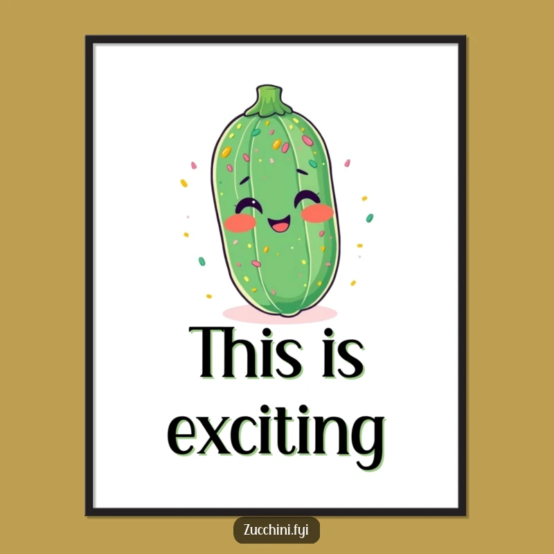 Funny Giggling Zucchini Digital Art: Confetti Blast - Instant Funny Gift