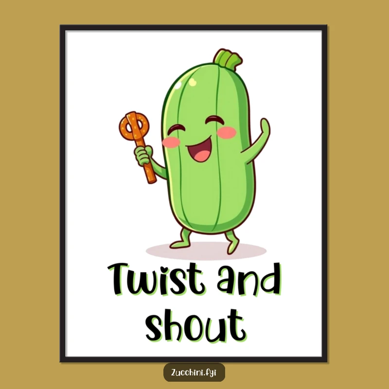 Funny Zucchini Dance Digital Art: Instant Download for a Joyful Space