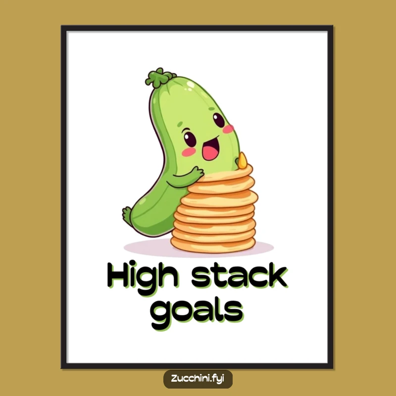 Funny Zucchini Pancake Digital Art: Instant Download for Motivated Decor