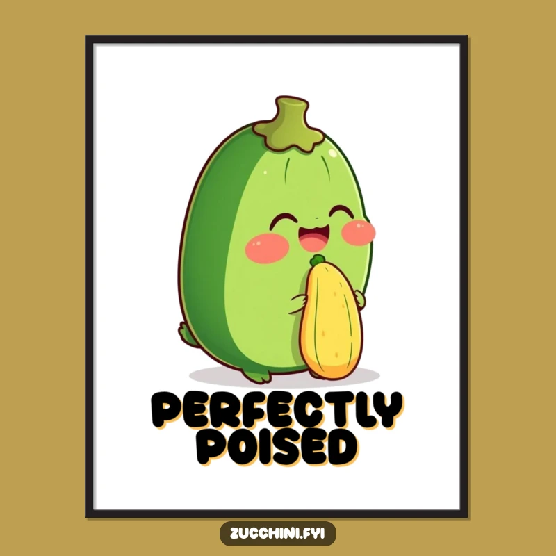 Funny Zucchini Balancing Act Digital Art: Instant Hilarious Talent for Your Space
