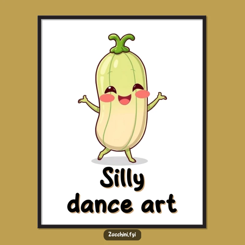 Funny Spiralized Zucchini Dance Digital Art: Instant Joyful Decor