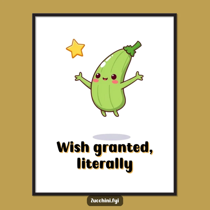 Funny Jumping Zucchini Star Catcher Digital Art: Instant Cosmic Decor!