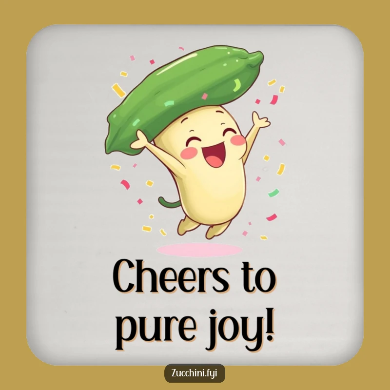 Funny Zucchini Celebration Coaster: Joyful Veggie Protection - Party Decor Gift