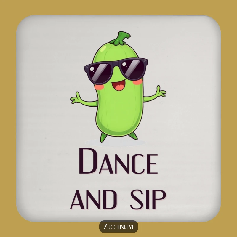 Funny Zucchini Coaster Set: Groovy Protection for Your Surfaces