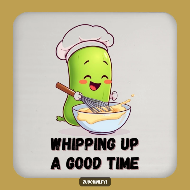 Funny Chef Zucchini Drink Coaster - Hilarious Veggie Table Protector