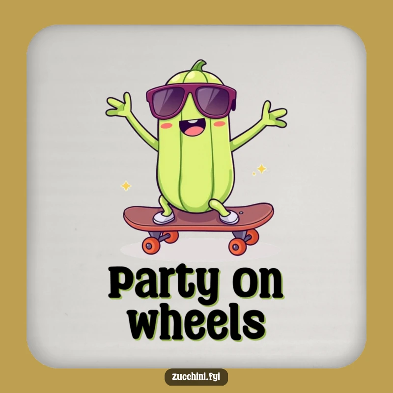 Funny Skater Zucchini Coaster: Cool Veggie Drink Protector Gift