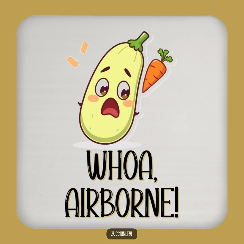Funny Surprised Zucchini Coaster: Protect Surfaces from Flying Carrot Shock - Gift