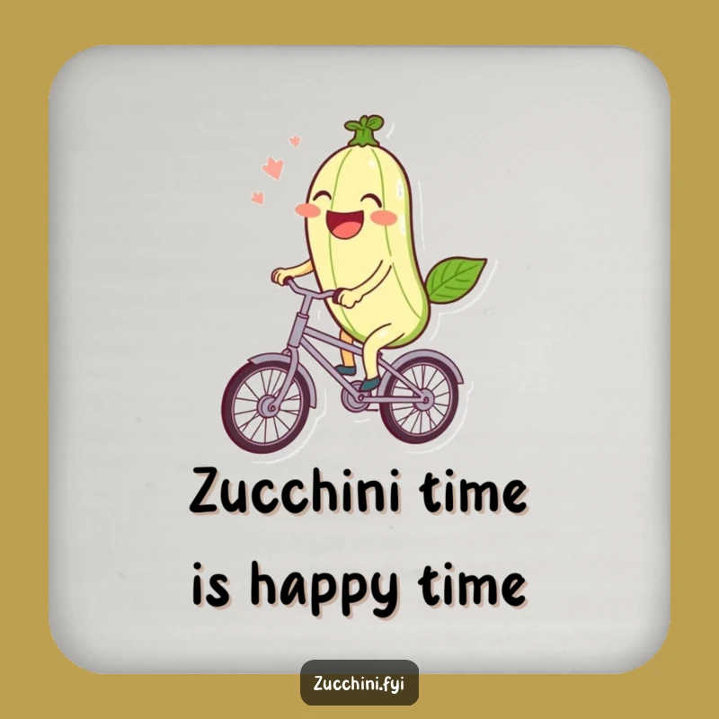 Funny Zucchini Bike Coaster: Kawaii Veggie Art for Tables