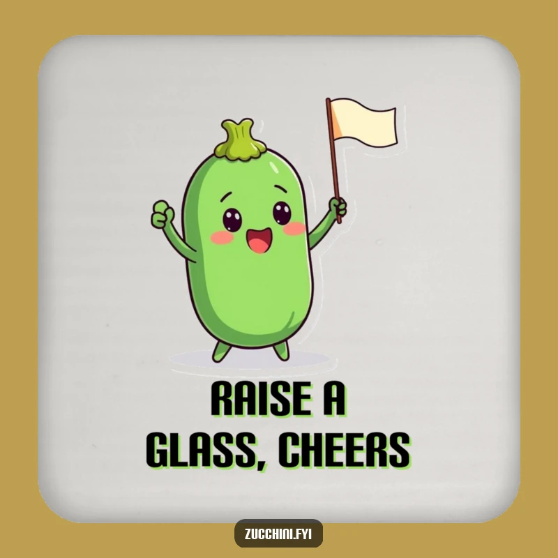 Funny Zucchini Flag Coaster - Cute Vegetable Supporter Drink Protector