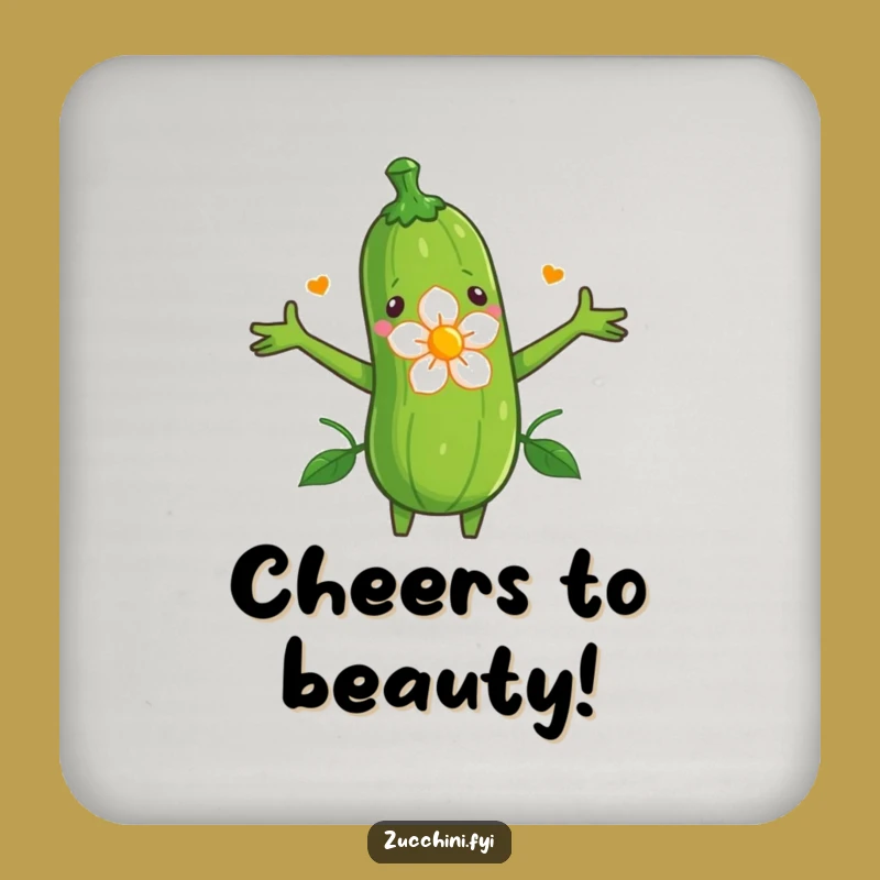 Funny Zucchini Flower Hug Coaster: Protect Surfaces with Nature - Funny Gift